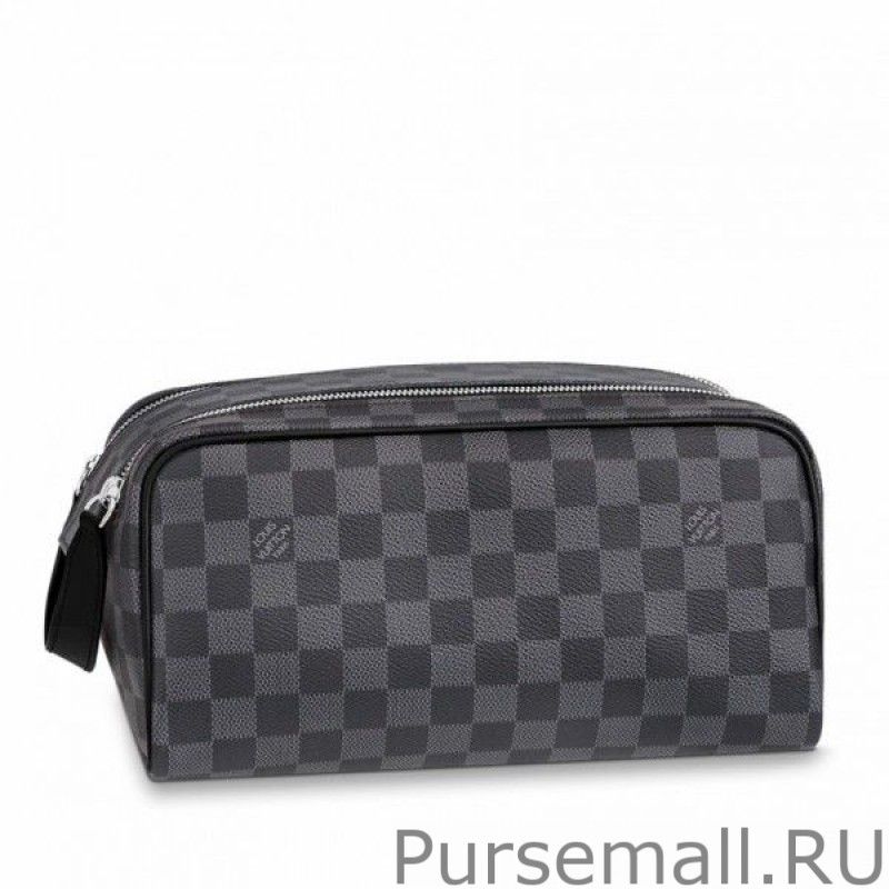 Dopp Kit Toilet Pouch Damier Graphite N40127