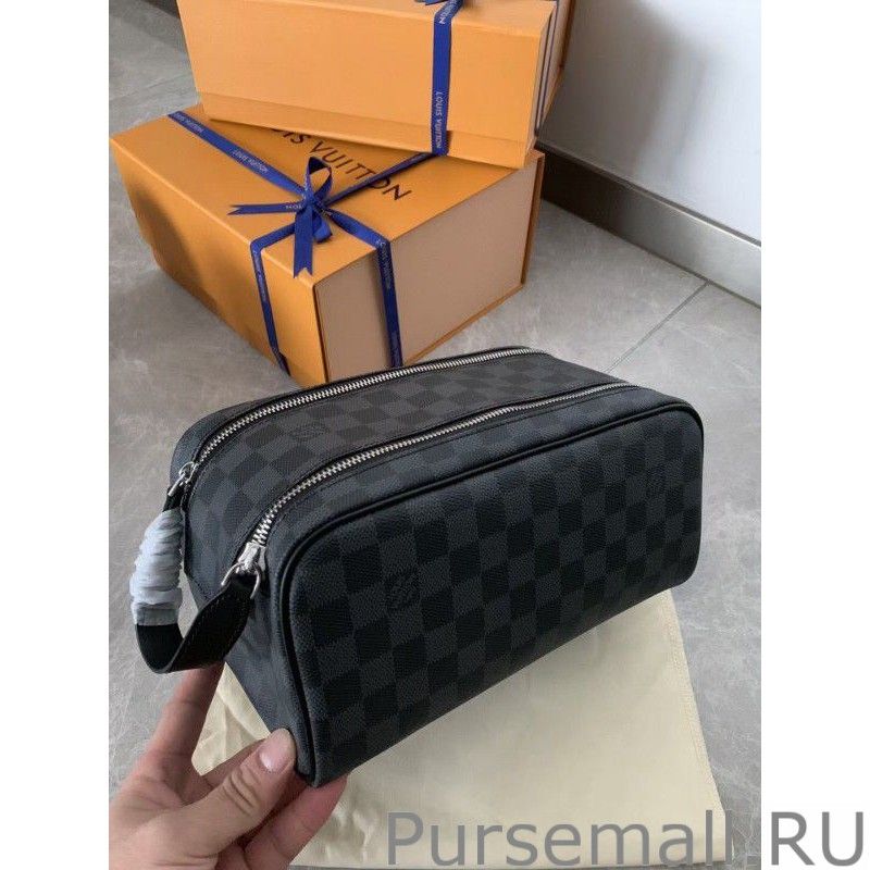 Dopp Kit Toilet Pouch Damier Graphite N40127