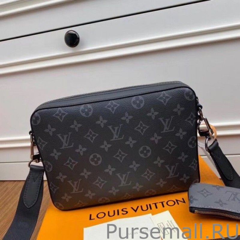 Trio Messenger Bag Monogram Eclipse Canvas m69443