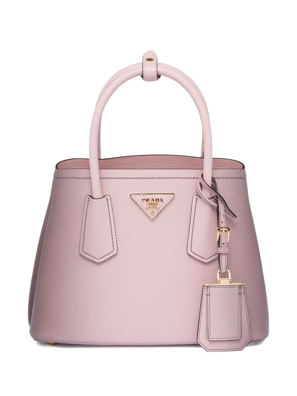 Pra*a double saffiano leather mini bag