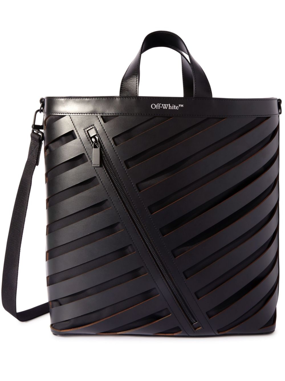 Off-White Diag cut-out leather tote bag
