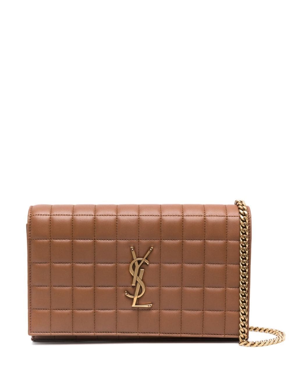Saint Laurent Cassandre Matelassé logo-plaque clutch bag