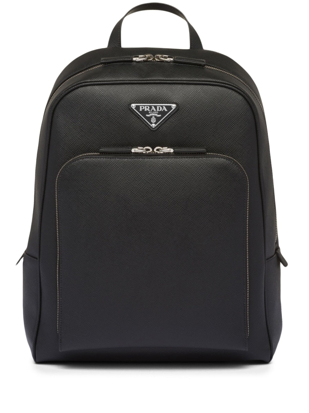 Pra*a saffiano-leather triangle-logo backpack