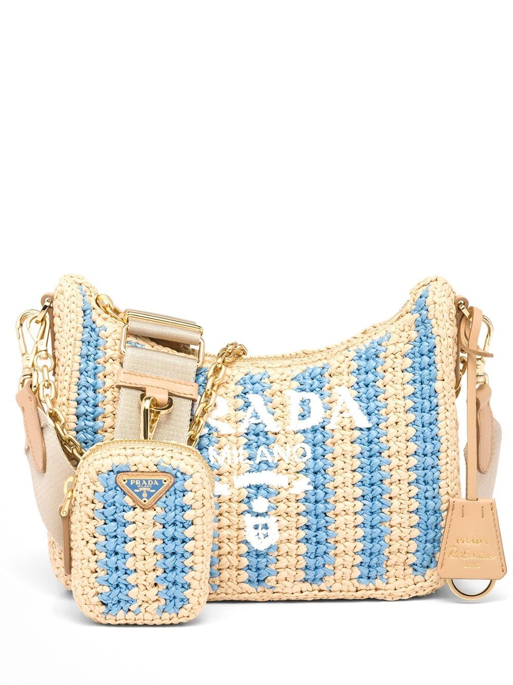Pra*a re-edition 2005 crochet-knit shoulder bag