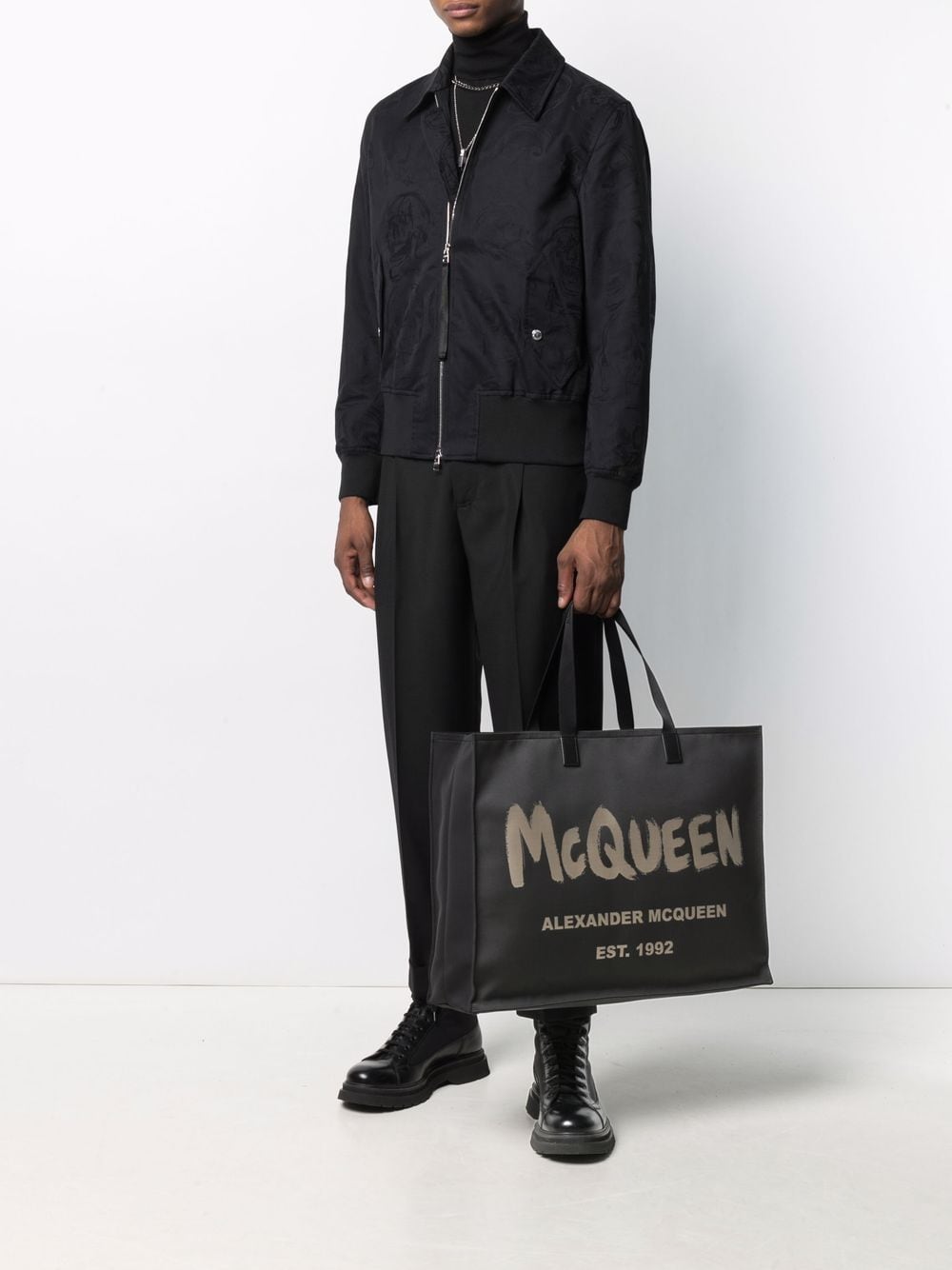 Alexander McQueen Graffiti logo tote