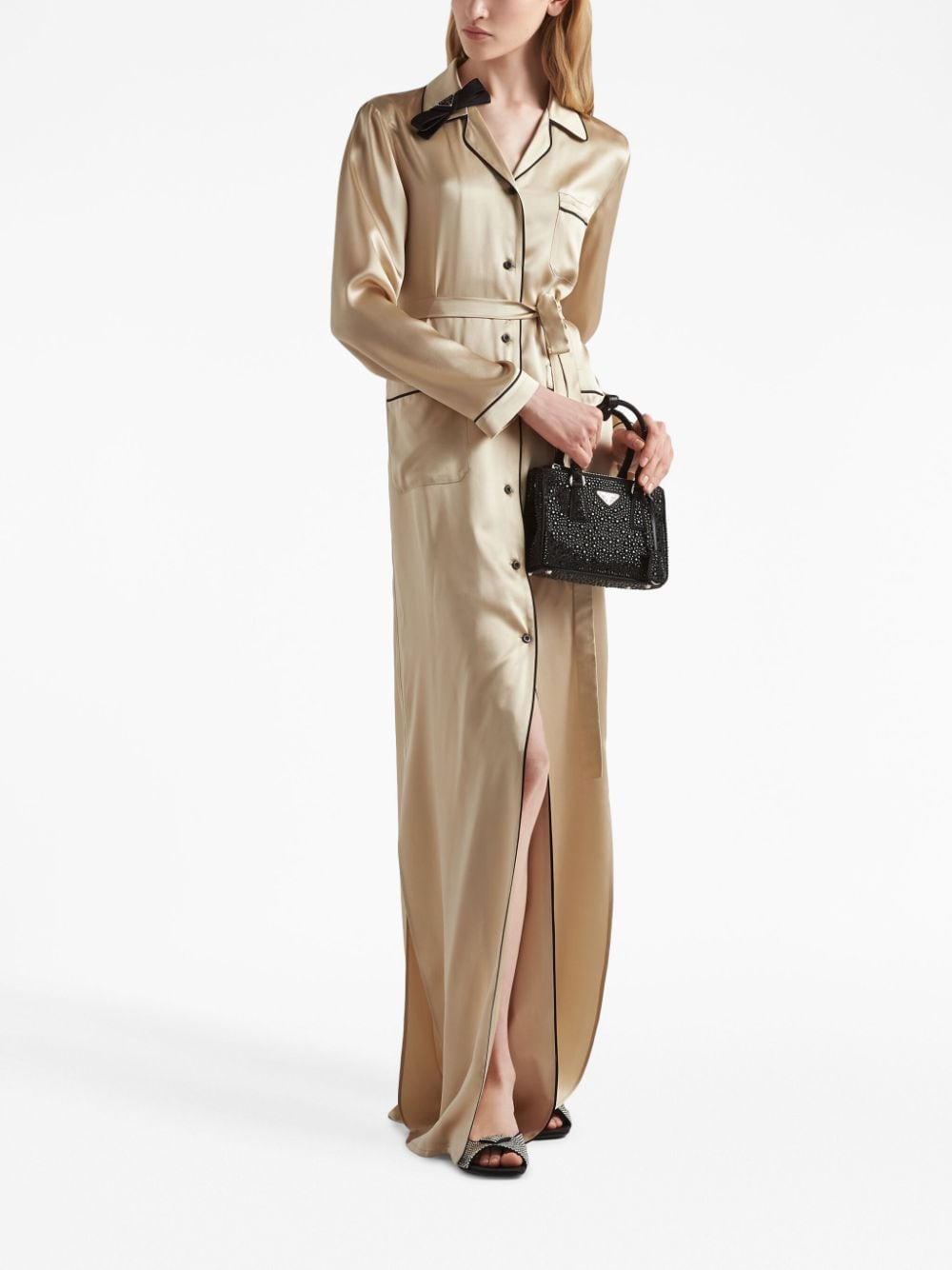 Pra*a galleria crystal-embellished satin mini bag