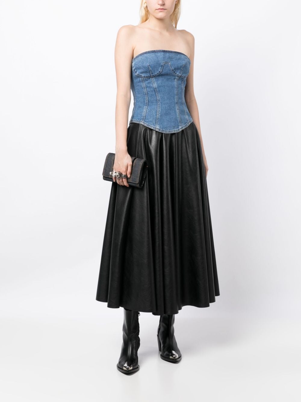 Alexander McQueen Slash denim clutch bag