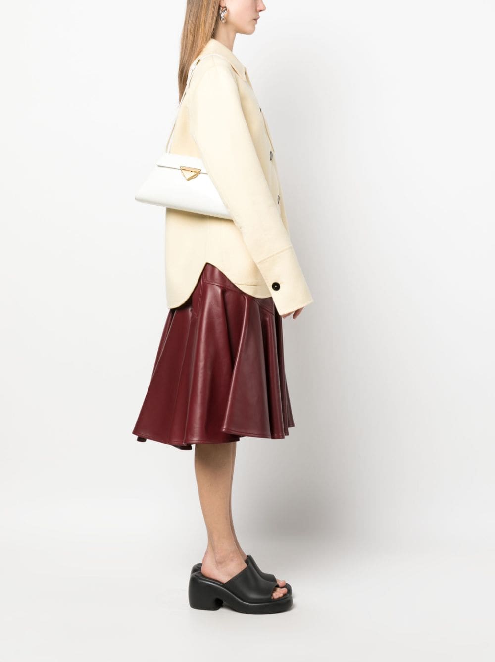 Pra*a triangle-logo leather shoulder bag