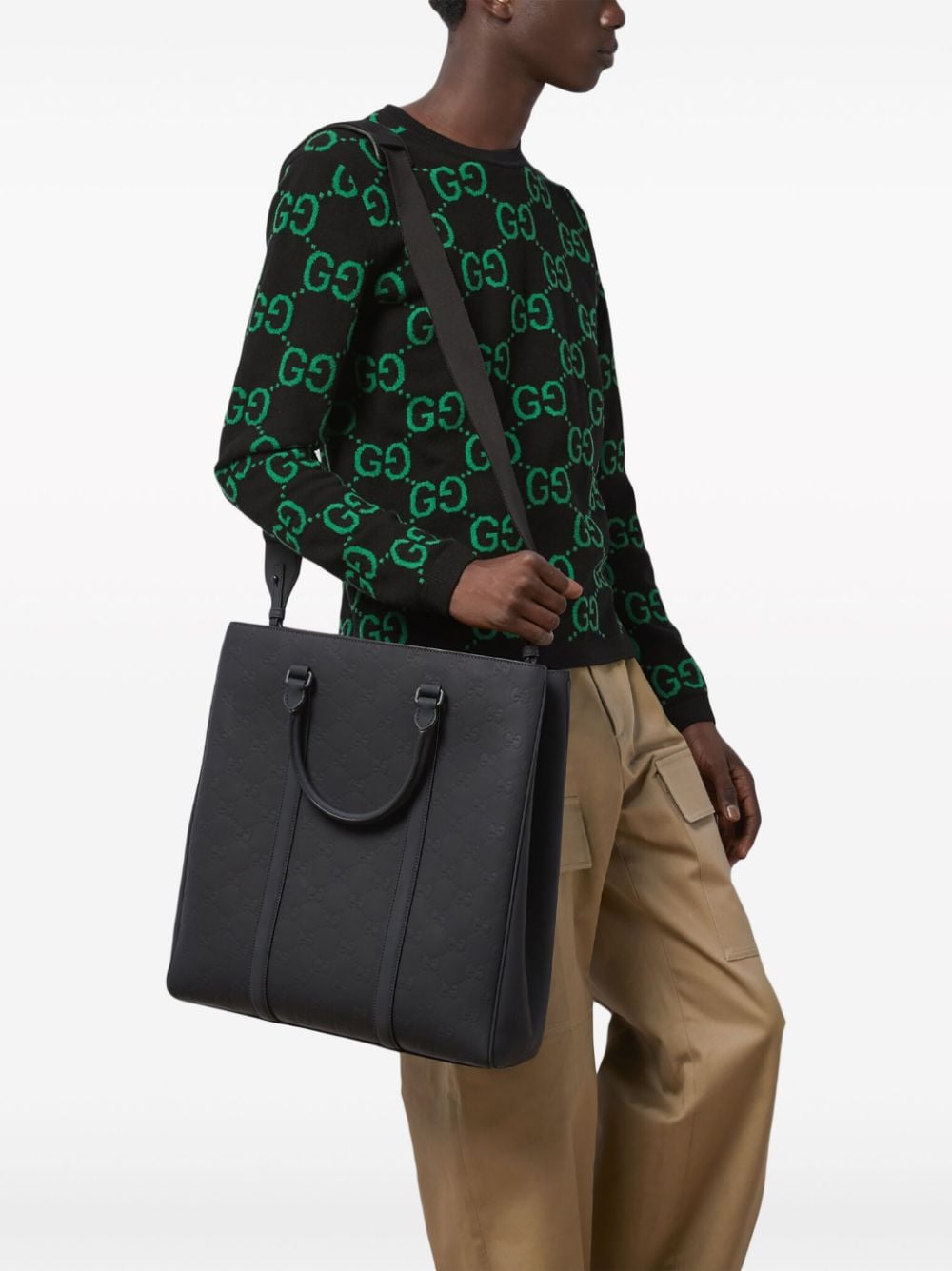 g*u*i gg S*p*e-debossed tote bag
