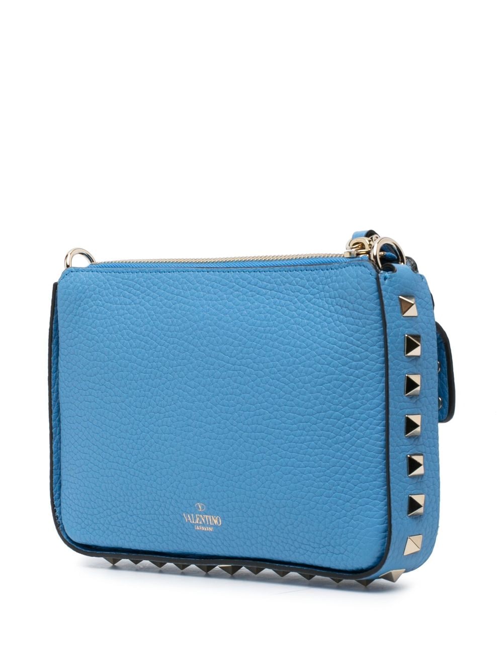 Valentino Garavani Rockstud-embellished textured-leather clutch bag