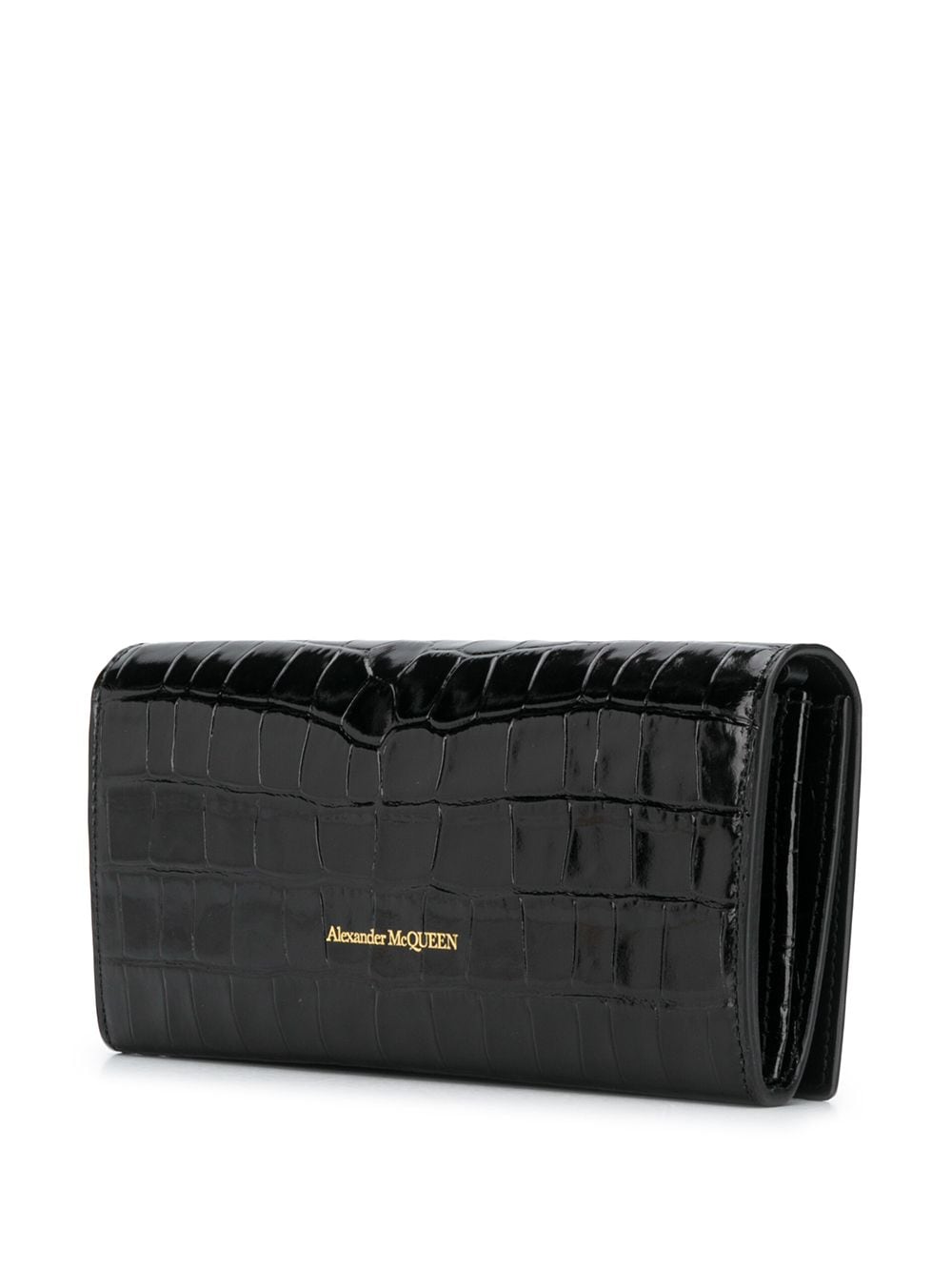 Alexander McQueen crinkled leather clutch bag