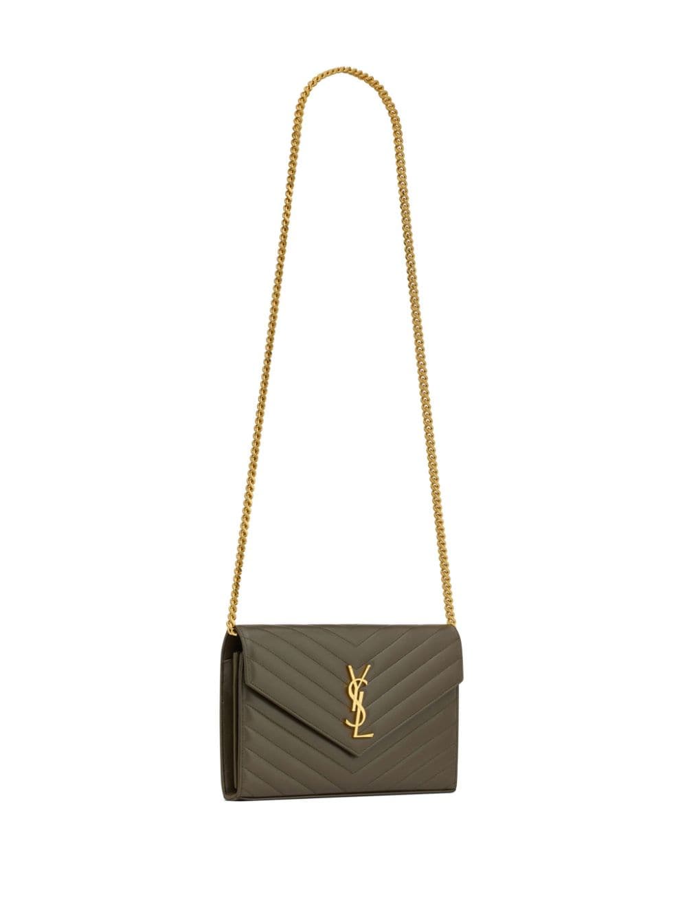 Saint Laurent Cassandre leather chain wallet