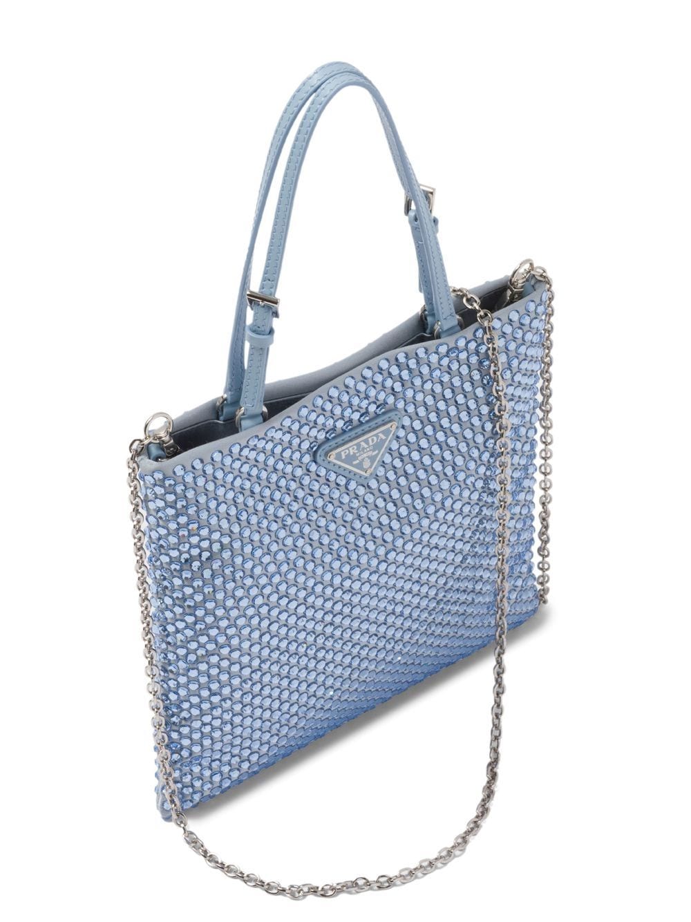 Pra*a crystal-embellished satin handbag