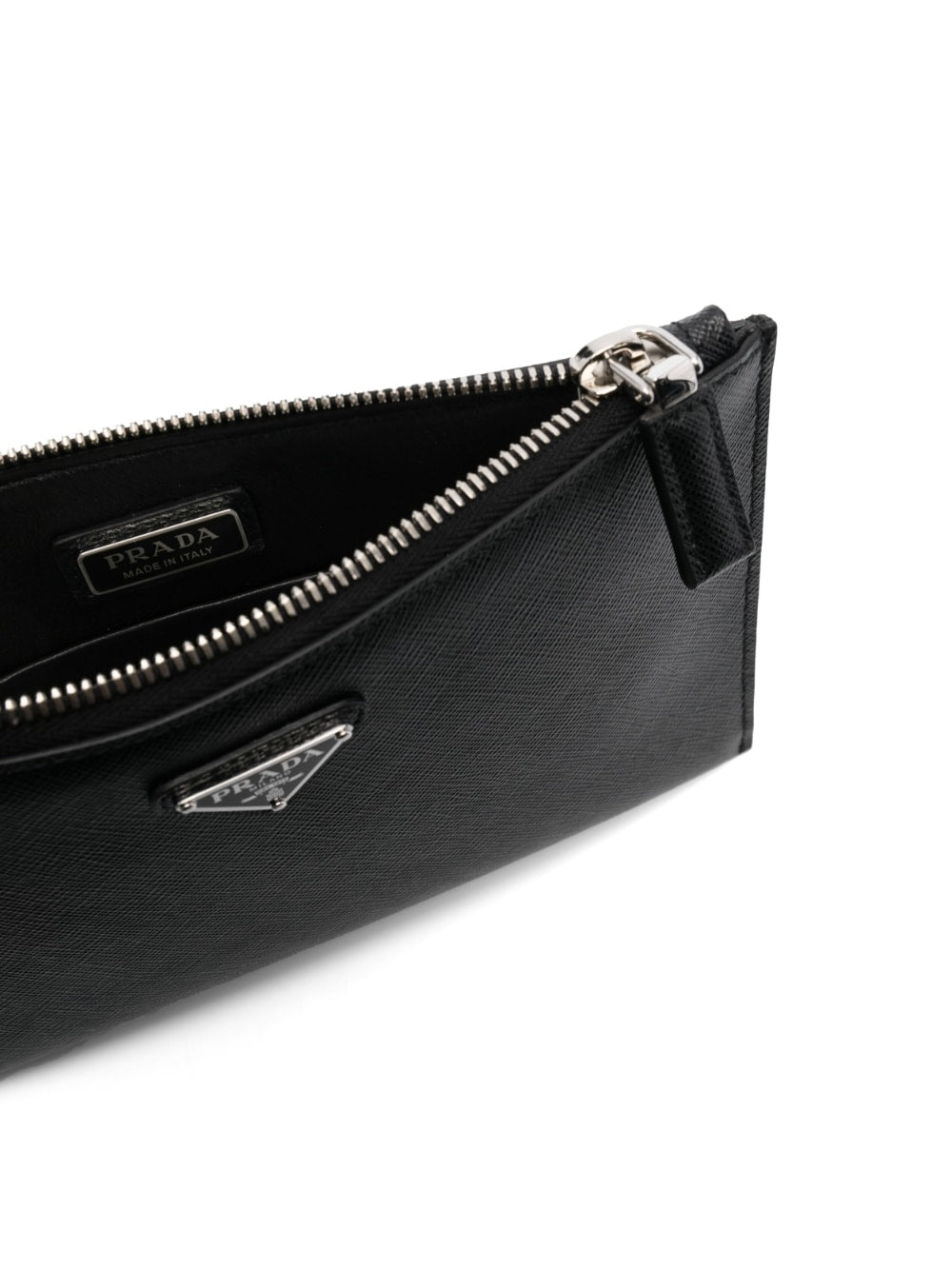 Pra*a logo-plaque clutch bag