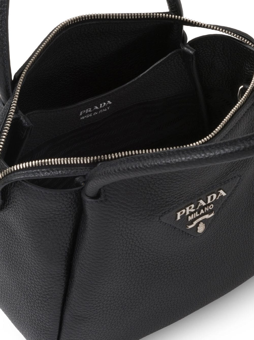 Pra*a logo-lettering top-handle bag